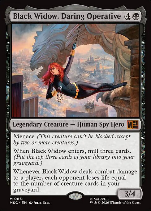 Black Widow, Daring Operative - Marvel Super Heroes Commander MTG spoiler