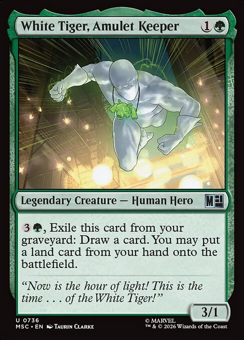 White Tiger, Amulet Keeper - Marvel Super Heroes Commander MTG spoiler