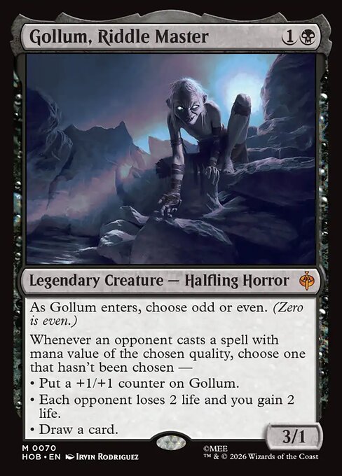 Gollum, Riddle Master - The Hobbit MTG spoiler