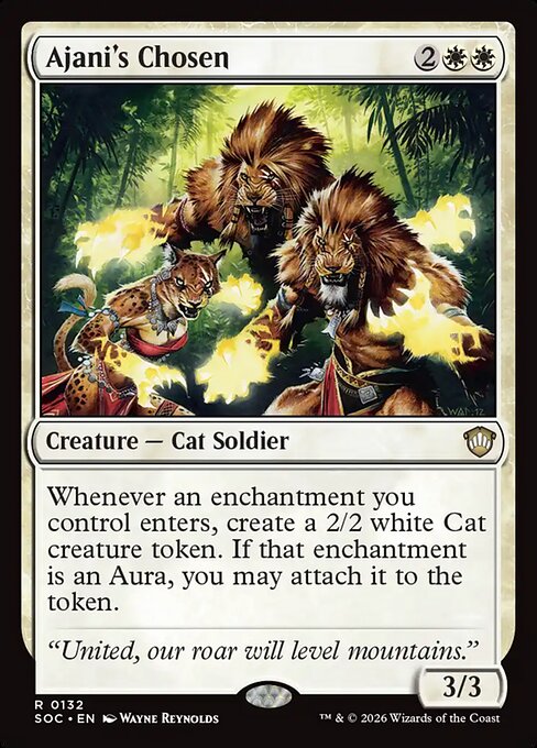 Ajani's Chosen - Secrets of Strixhaven Commander MTG spoiler