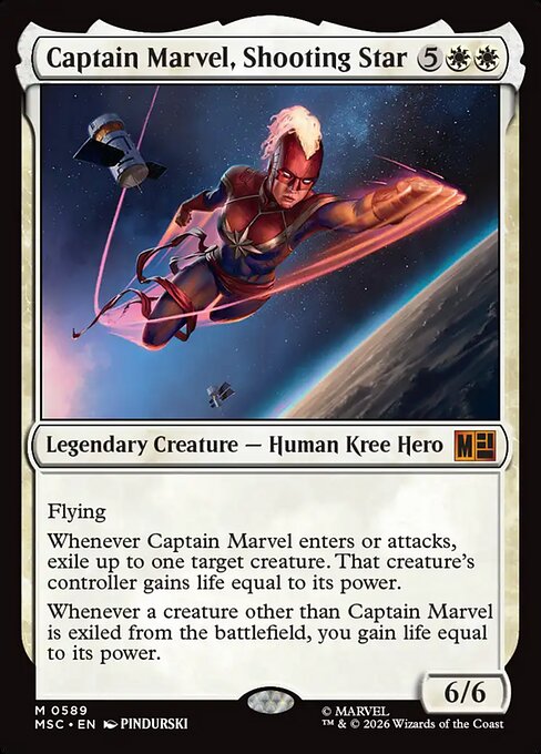Captain Marvel, Shooting Star - Marvel Super Heroes Commander MTG spoiler