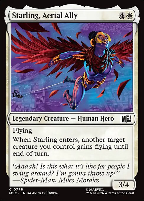 Starling, Aerial Ally - Marvel Super Heroes Commander MTG spoiler