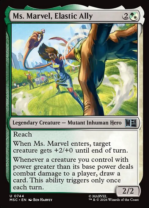 Ms. Marvel, Elastic Ally - Marvel Super Heroes Commander MTG spoiler
