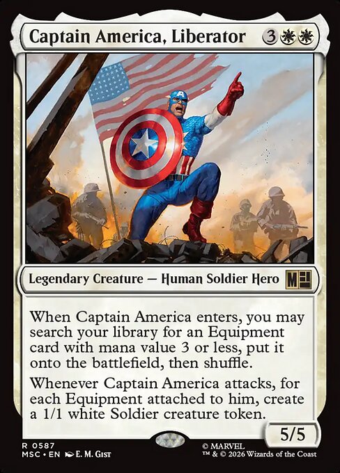 Captain America, Liberator - Marvel Super Heroes Commander MTG spoiler