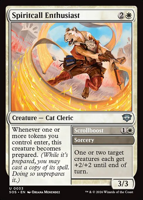 Spiritcall Enthusiast // Scrollboost - Secrets of Strixhaven MTG spoiler