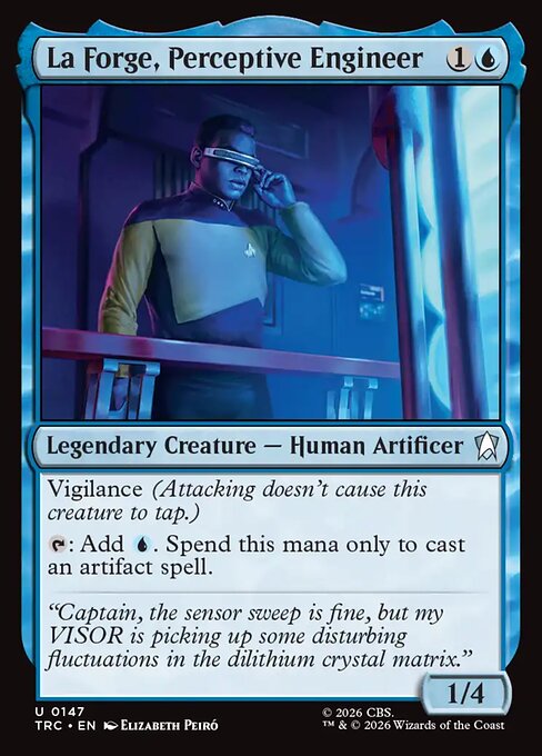 La Forge, Perceptive Engineer - Star Trek Commander MTG spoiler