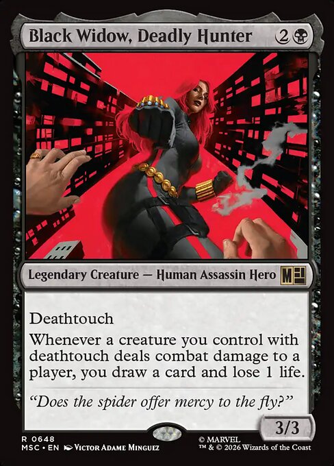 Black Widow, Deadly Hunter - Marvel Super Heroes Commander MTG spoiler