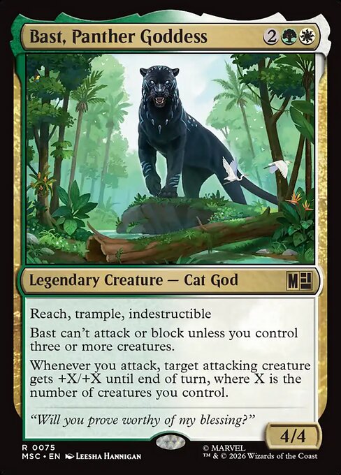 Bast, Panther Goddess - Marvel Super Heroes Commander MTG spoiler