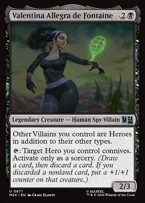 Valentina Allegra de Fontaine - Marvel Super Heroes Commander MTG spoiler