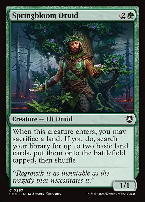 Springbloom Druid - Secrets of Strixhaven Commander MTG spoiler