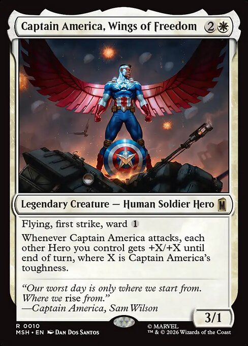 Captain America, Wings of Freedom - Marvel Super Heroes MTG spoiler