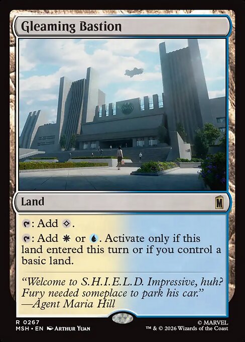 Gleaming Bastion - Marvel Super Heroes MTG spoiler