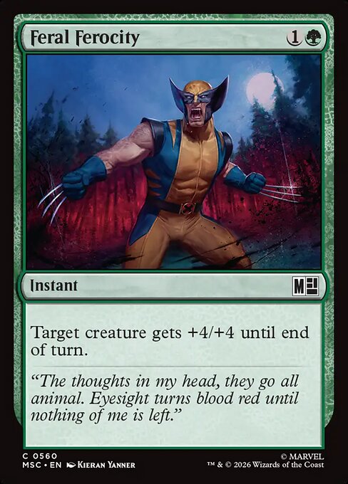 Feral Ferocity - Marvel Super Heroes Commander MTG spoiler