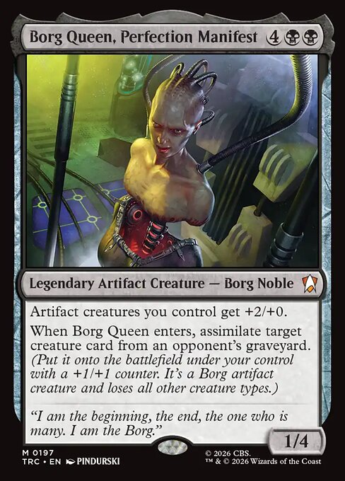 Borg Queen, Perfection Manifest - Star Trek Commander MTG spoiler