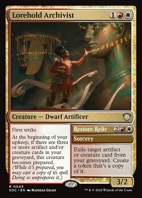 Lorehold Archivist // Restore Relic - Secrets of Strixhaven Commander MTG spoiler