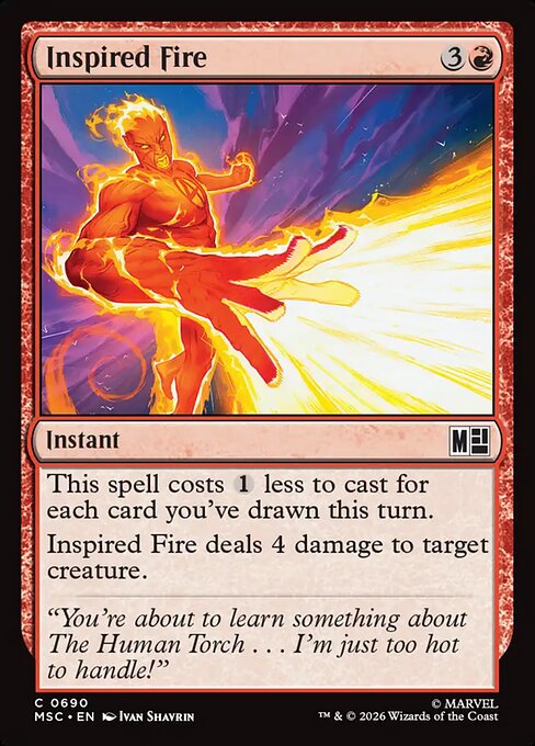 Inspired Fire - Marvel Super Heroes Commander MTG spoiler