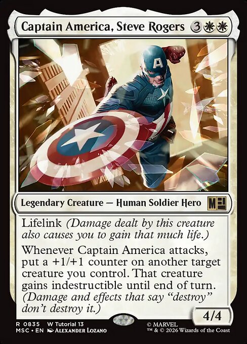 Captain America, Steve Rogers - Marvel Super Heroes Commander MTG spoiler