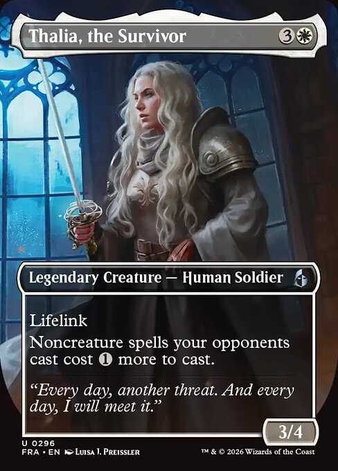 Thalia, the Survivor - Reality Fracture MTG spoiler