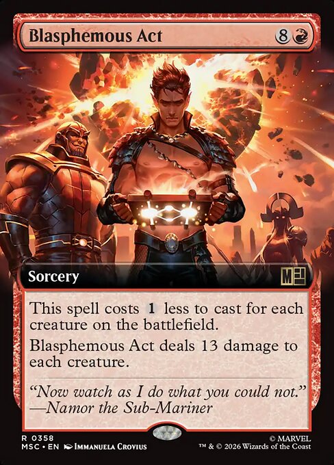 Blasphemous Act - Marvel Super Heroes Commander MTG spoiler
