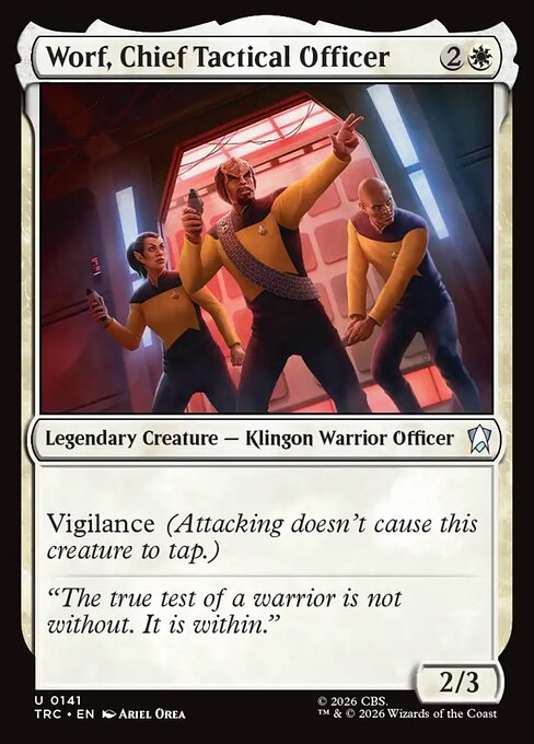 Worf, Chief Tactical Officer - Star Trek Commander MTG spoiler