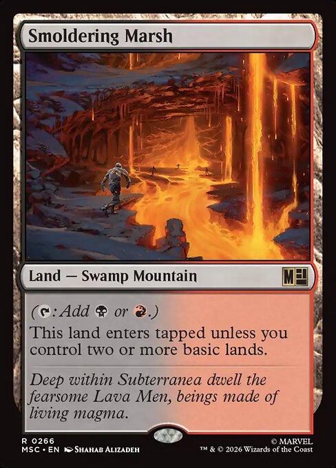 Smoldering Marsh - Marvel Super Heroes Commander MTG spoiler