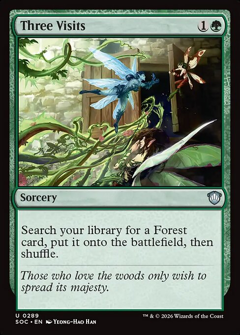 Three Visits - Secrets of Strixhaven Commander MTG spoiler
