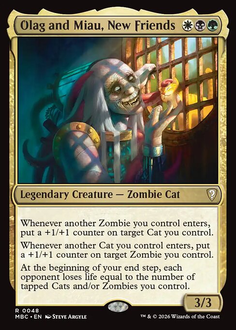 Olag and Miau, New Friends - Mystery Booster: Commander Edition MTG spoiler
