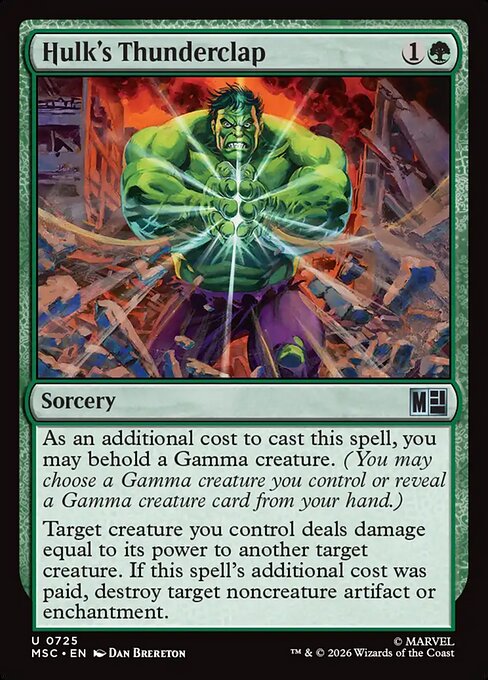 Hulk's Thunderclap - Marvel Super Heroes Commander MTG spoiler