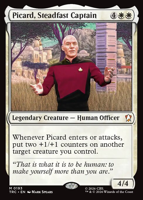 Picard, Steadfast Captain - Star Trek Commander MTG spoiler