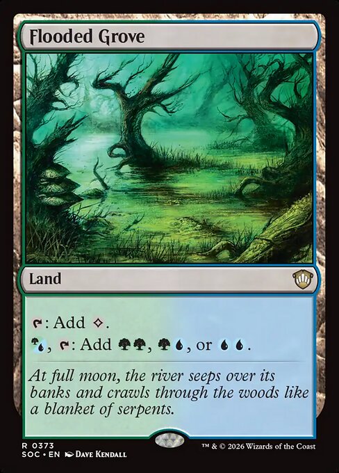 Flooded Grove - Secrets of Strixhaven Commander MTG spoiler