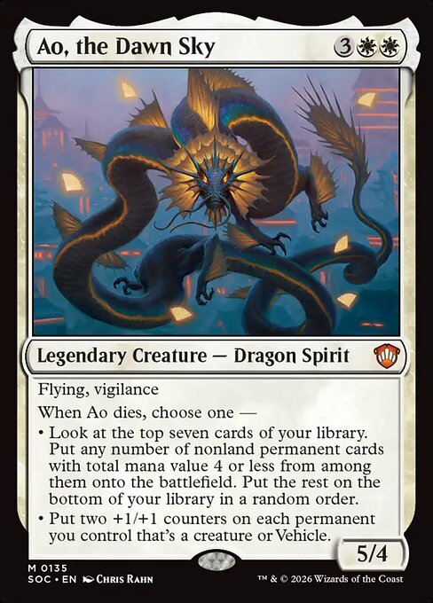 Ao, the Dawn Sky - Secrets of Strixhaven Commander MTG spoiler