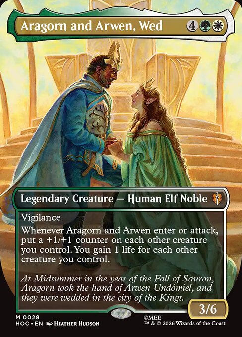 Aragorn and Arwen, Wed - The Hobbit Commander MTG spoiler