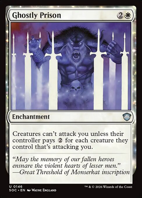 Ghostly Prison - Secrets of Strixhaven Commander MTG spoiler
