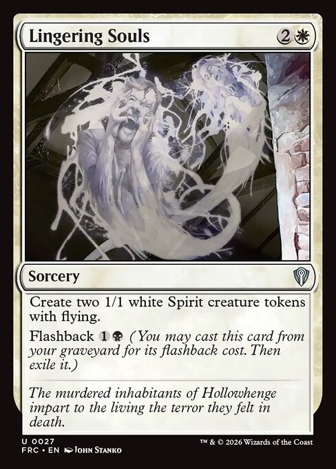 Lingering Souls - Reality Fracture Commander MTG spoiler