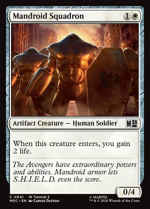 Mandroid Squadron - Marvel Super Heroes Commander MTG spoiler