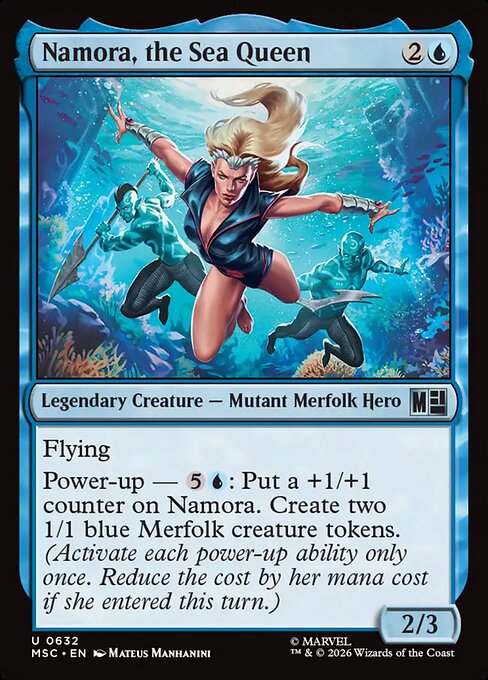 Namora, the Sea Queen - Marvel Super Heroes Commander MTG spoiler