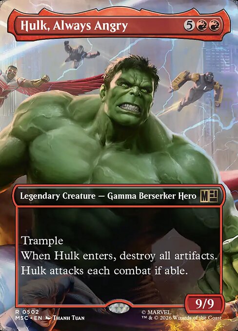 Hulk, Always Angry - Marvel Super Heroes Commander MTG spoiler