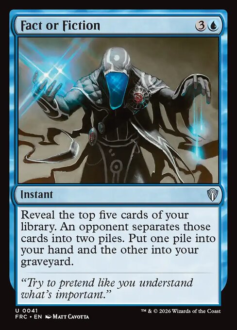 Fact or Fiction - Reality Fracture Commander MTG spoiler