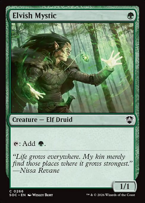 Elvish Mystic - Secrets of Strixhaven Commander MTG spoiler