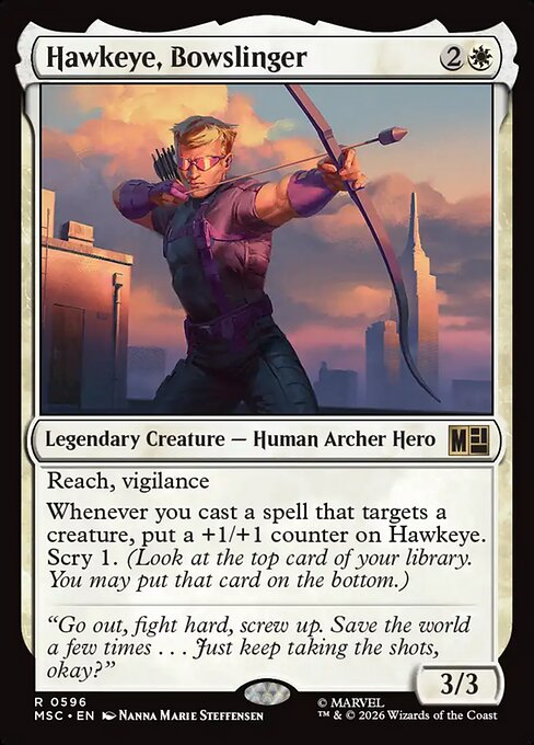 Hawkeye, Bowslinger - Marvel Super Heroes Commander MTG spoiler