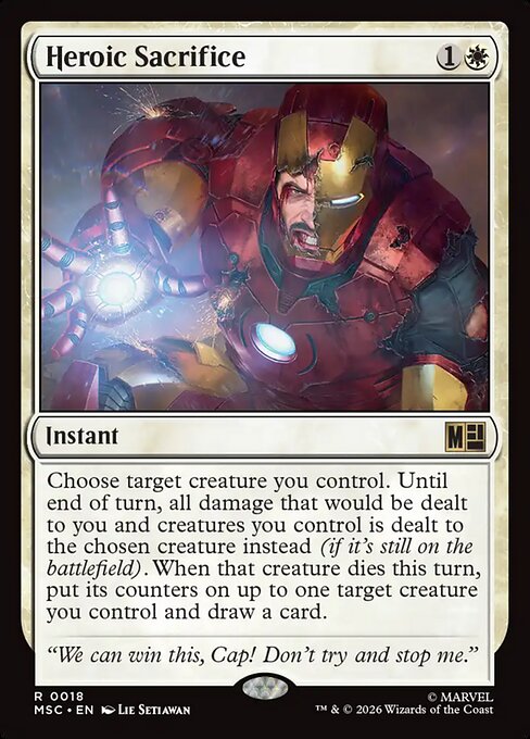 Heroic Sacrifice - Marvel Super Heroes Commander MTG spoiler