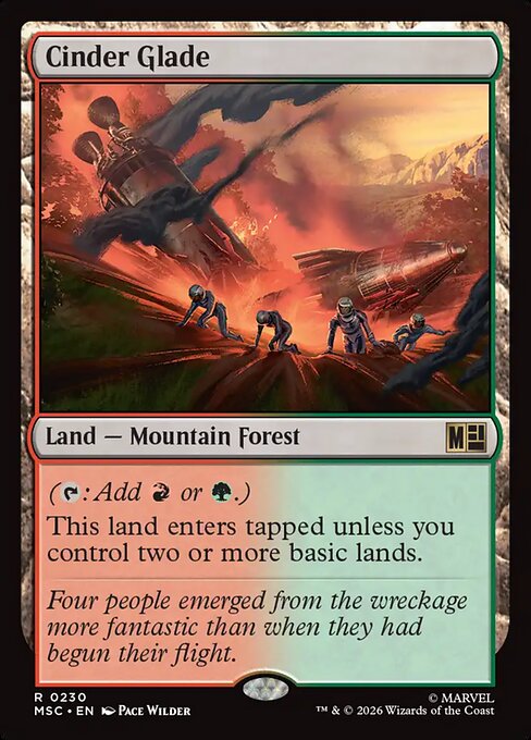 Cinder Glade - Marvel Super Heroes Commander MTG spoiler
