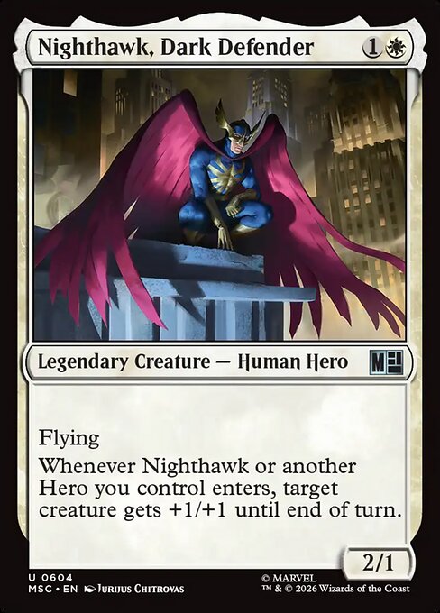 Nighthawk, Dark Defender - Marvel Super Heroes Commander MTG spoiler