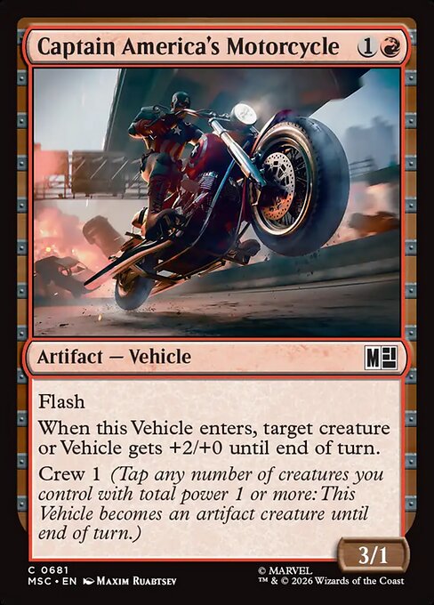 Captain America's Motorcycle - Marvel Super Heroes Commander MTG spoiler