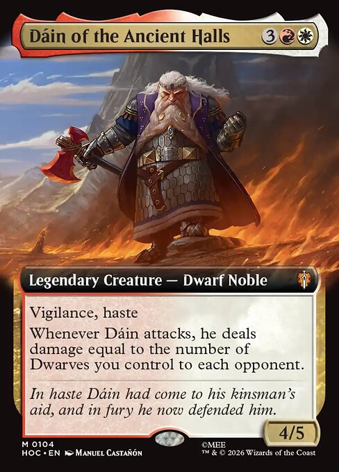 Dáin of the Ancient Halls - The Hobbit Commander MTG spoiler