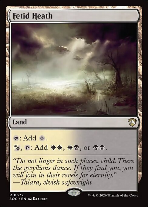 Fetid Heath - Secrets of Strixhaven Commander MTG spoiler