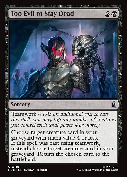 Too Evil to Stay Dead - Marvel Super Heroes MTG spoiler