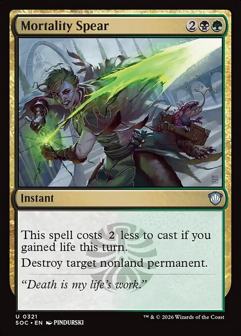Mortality Spear - Secrets of Strixhaven Commander MTG spoiler