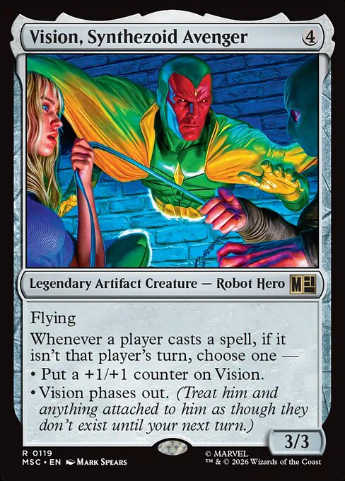 Vision, Synthezoid Avenger - Marvel Super Heroes Commander MTG spoiler