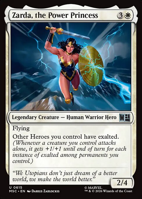 Zarda, the Power Princess - Marvel Super Heroes Commander MTG spoiler